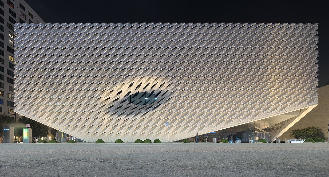 Nighttime view of the Broad in LA, front dllu.jpg